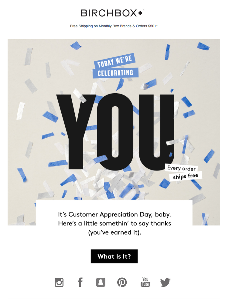 Customer appreciation Email