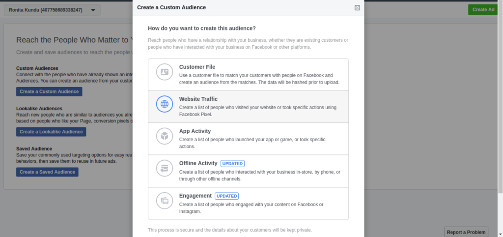 How to create custom audience 