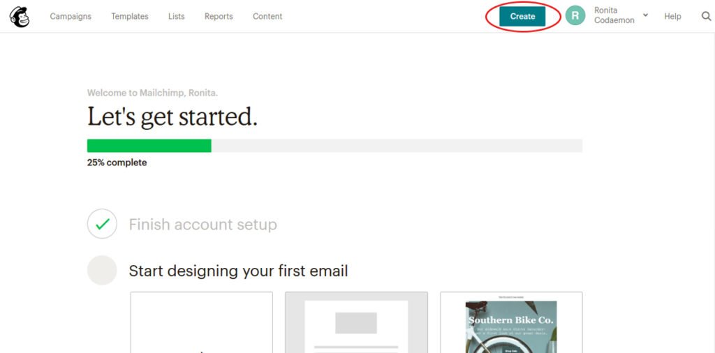 Create Mailchimp landing page