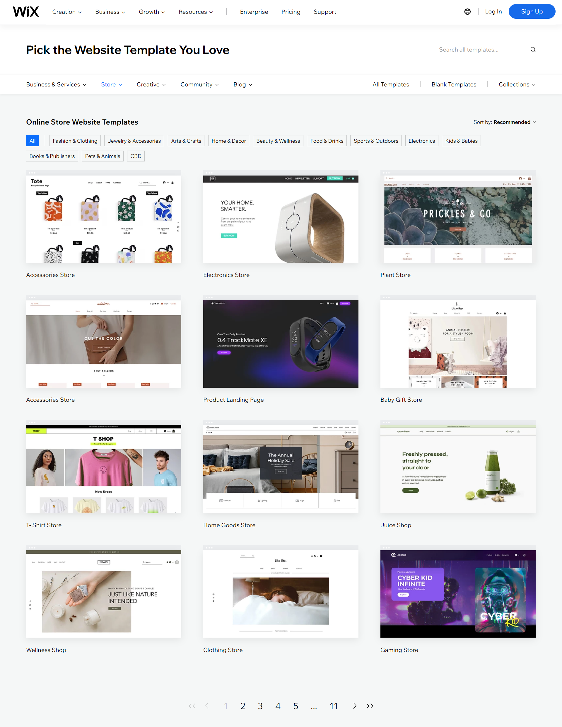 Wix online store templates